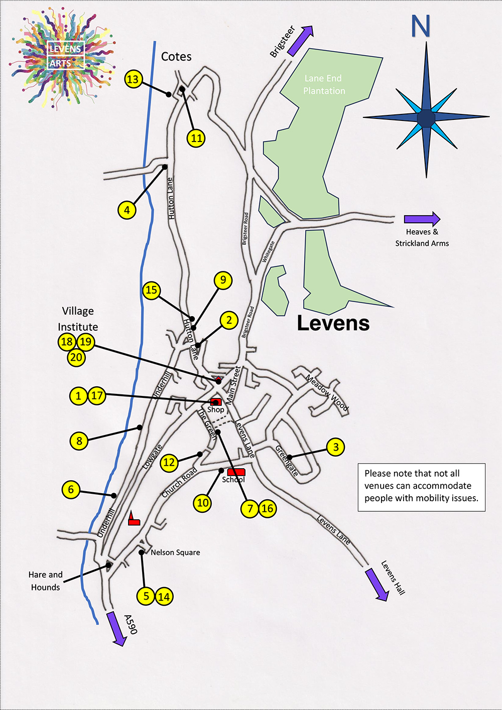 Levens Arts Trail Map
